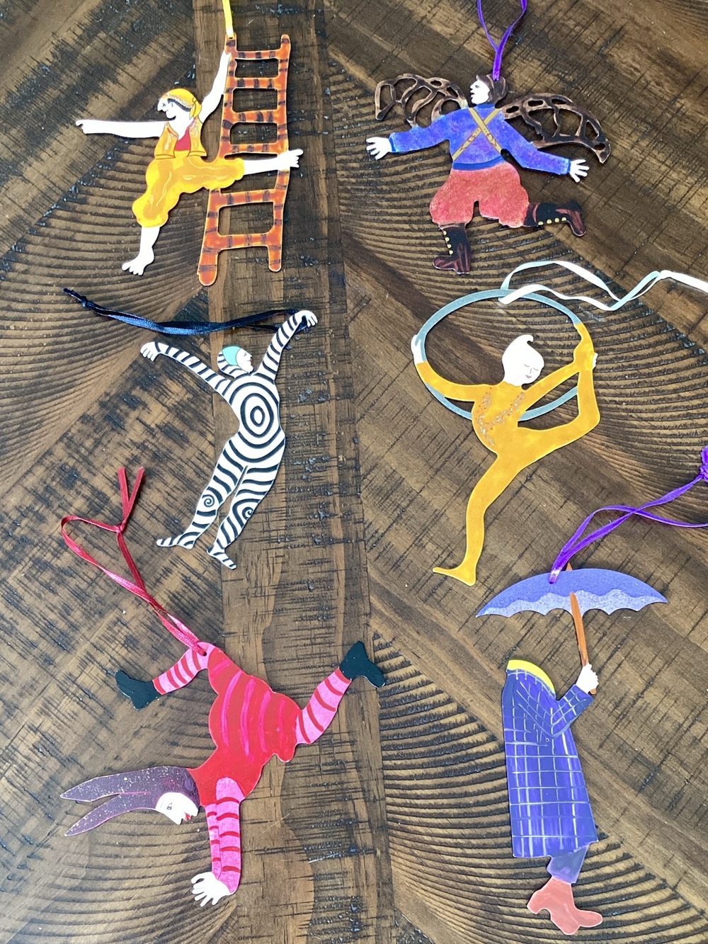 Judie Bomberger Set of 6 Cirque du Soleil Metal Art Sculptures